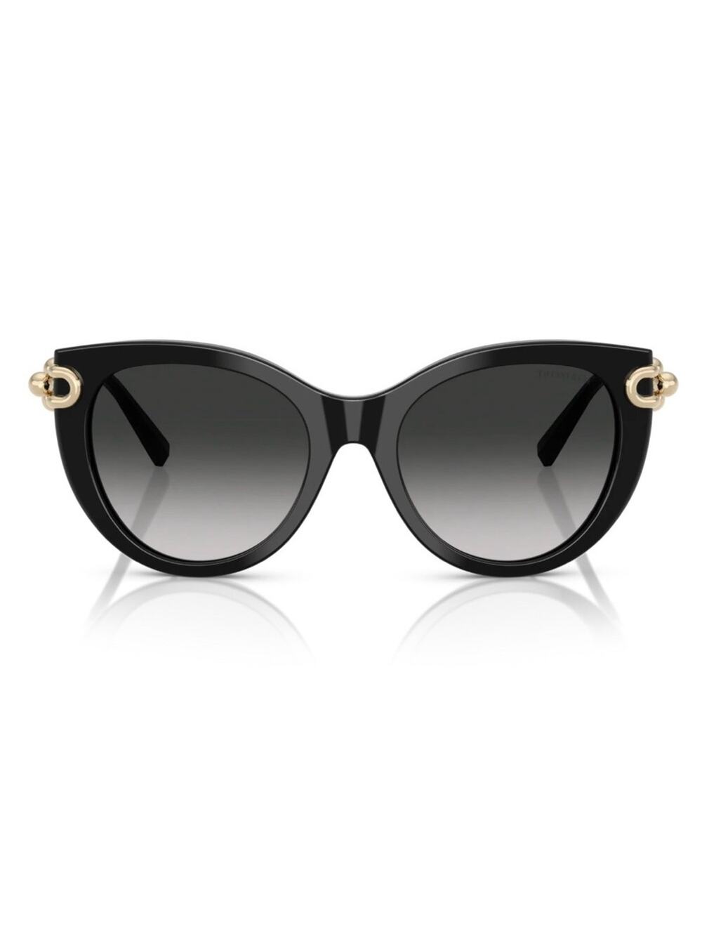 NEW!!! TIFFANY & CO TF4232 80013C Designer Black Cat-Eye Sunglasses Gold Accents